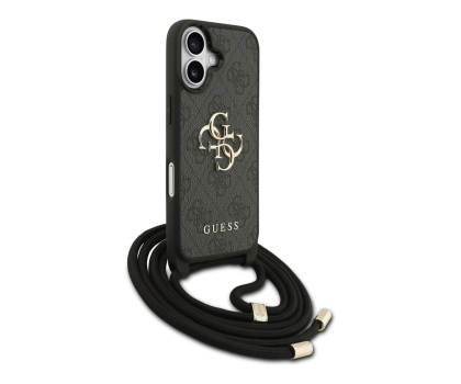 Etui do telefonów Guess 4G Big Logo Cord Stap Crossbody do iPhone 17 czarny